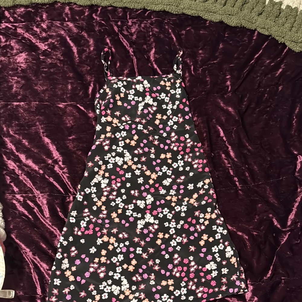 Wonder Nation Floral Kids Dress - Black and Pink
